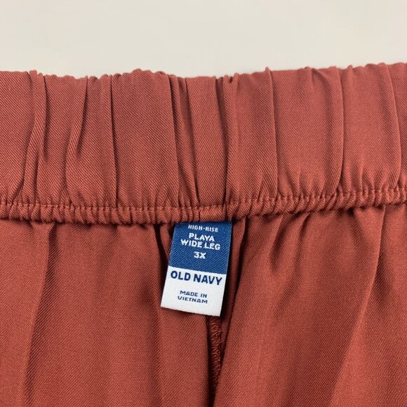 Old Navy Cherry Birch Challis WIde Leg Playa Pant 3X New - Picture 4 of 7